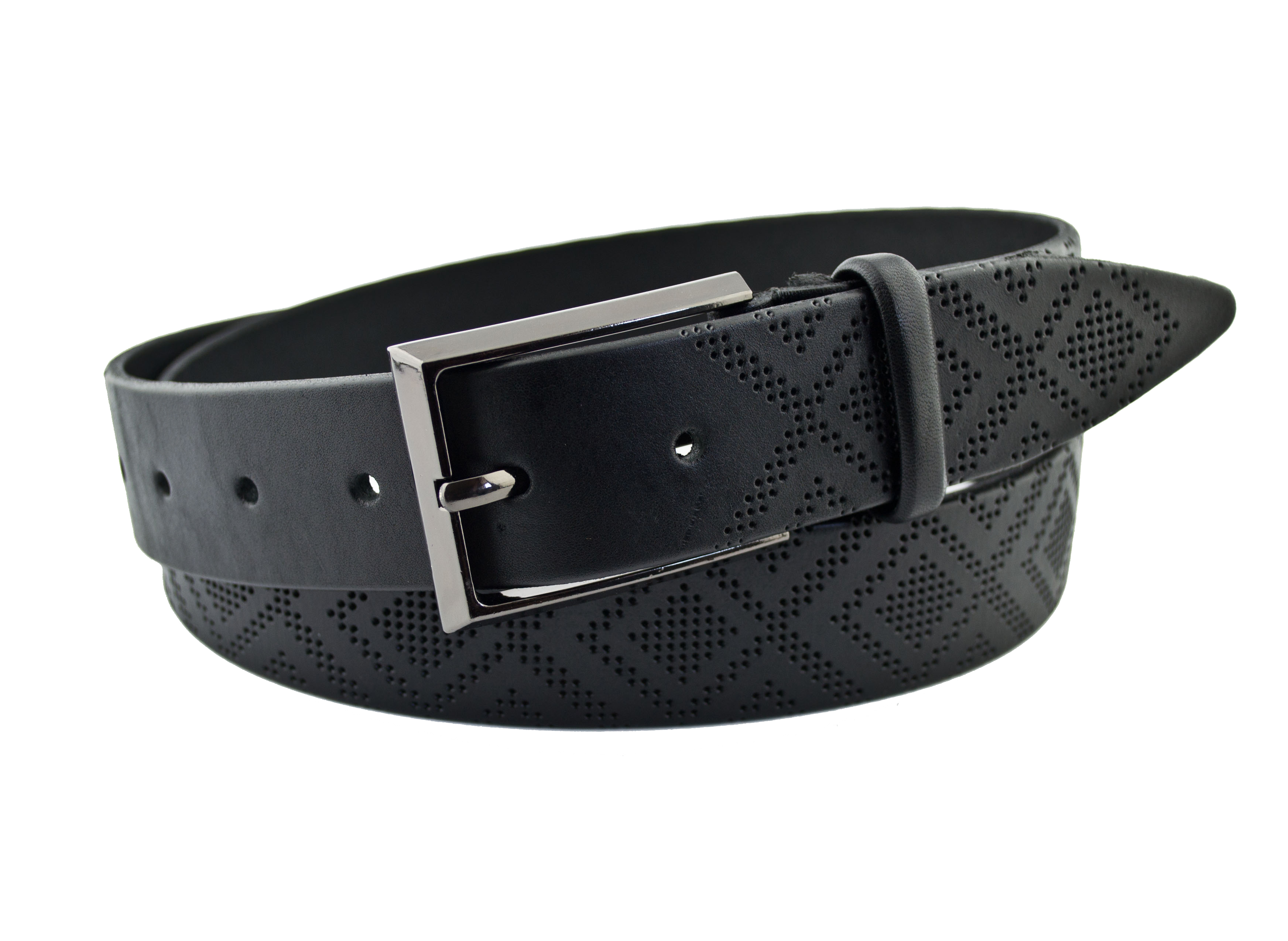 

Мужской кожаный ремень J.K. 3,5 см для брюк черный 110 см-135 см (J.K.13835)