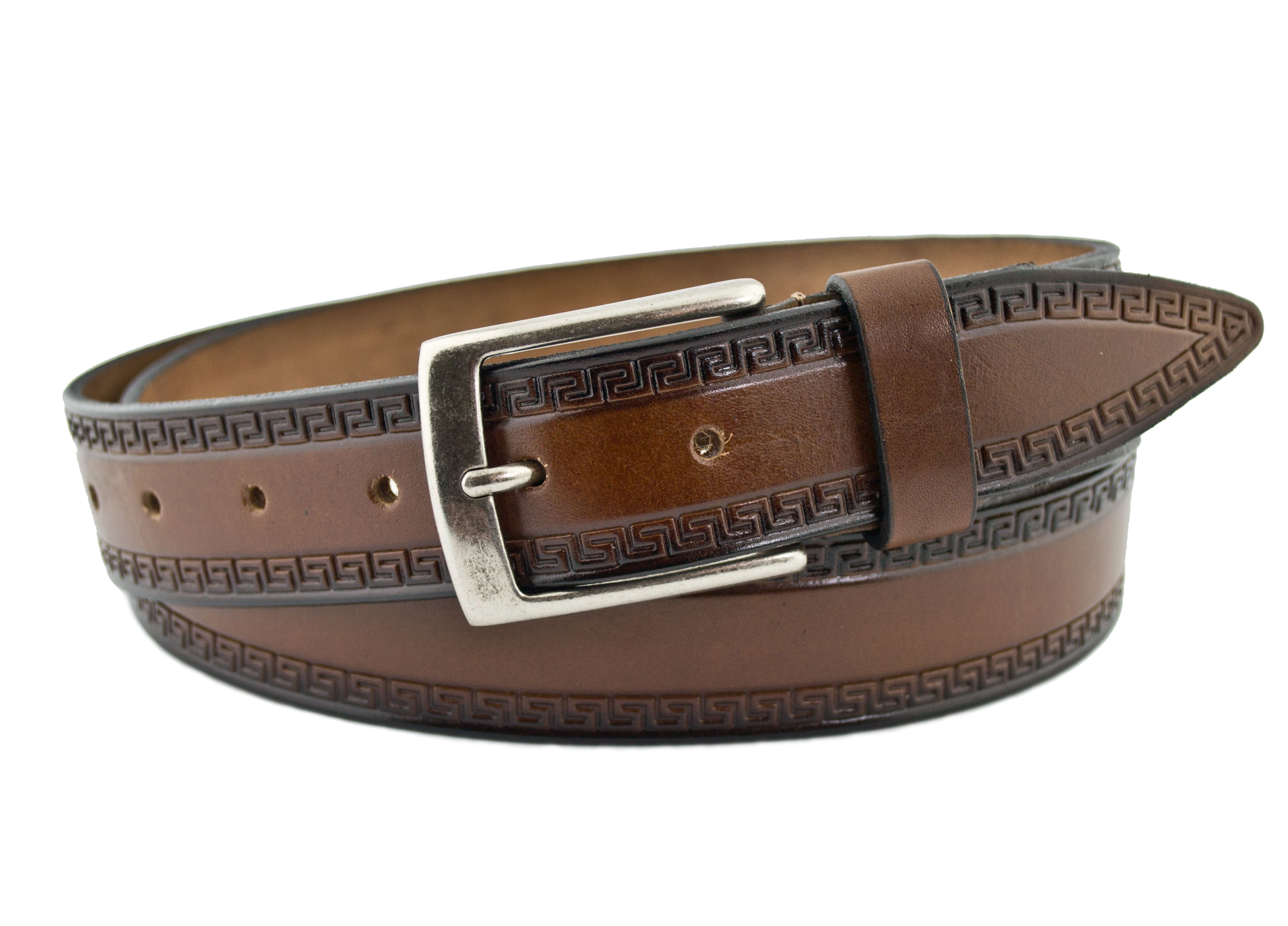 

Мужской кожаный ремень J.K. 3,5 см для брюк коричневый 110 см-135 см