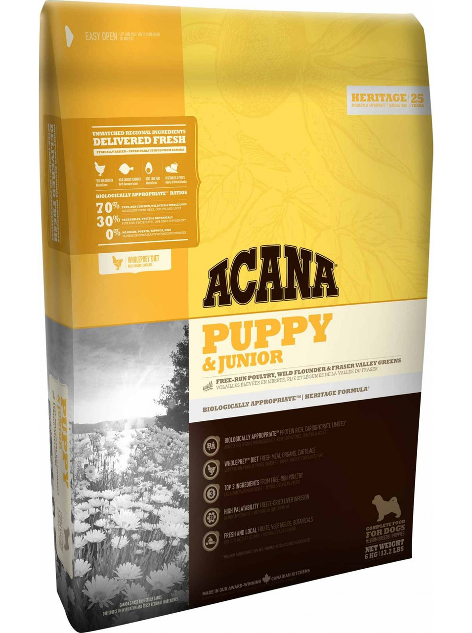 

Сухой корм ACANA Puppy&Junior для щенков собак средних пород, 6 кг
