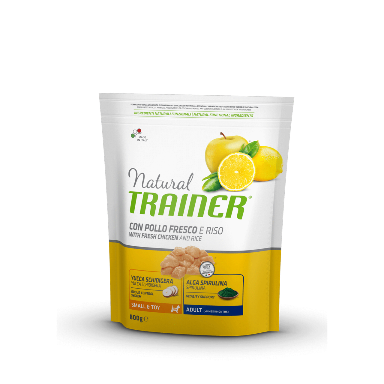 

Сухой корм Trainer (Трейнер) Adult Mini Con Pollo Fresco, Riso&Aloe Vera для взрослых собак мелких пород, 0,8