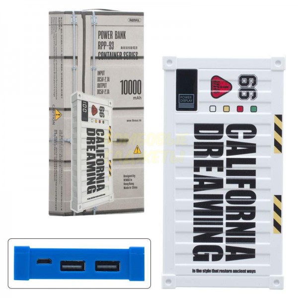 

ПоверБанк (Power Bank) Remax RPP-93 10000 mAh белый