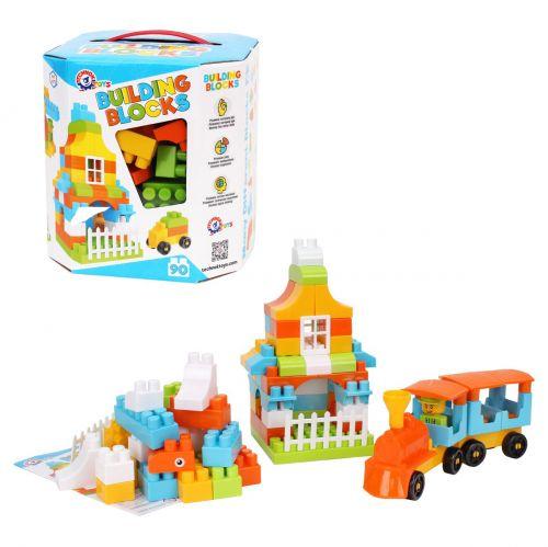 

Конструктор Технок "Building Blocks", 90 деталей, голубой 6573