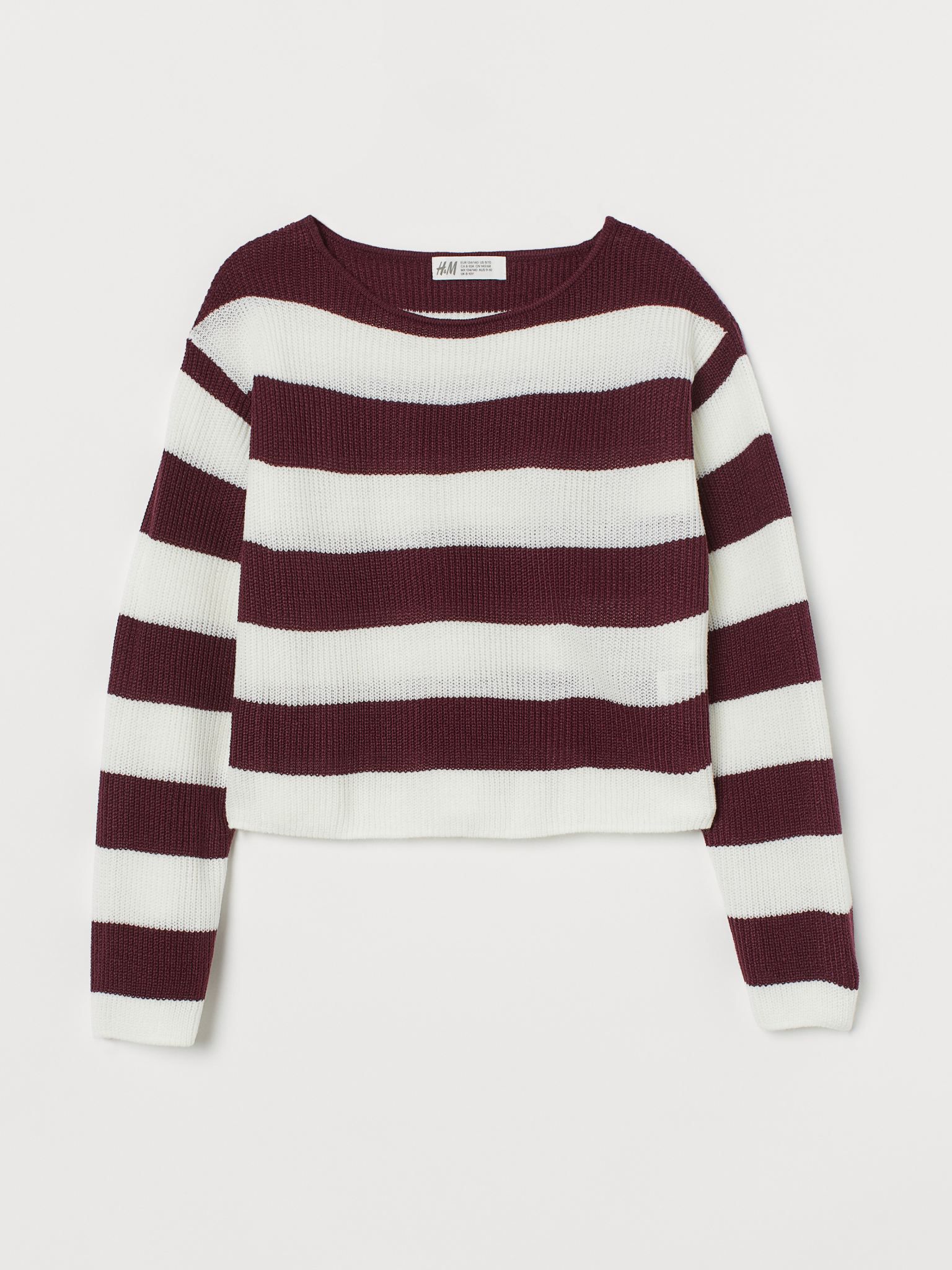 

Джемпер H&M 1503-8631163 134-140 см Бело-бордовый