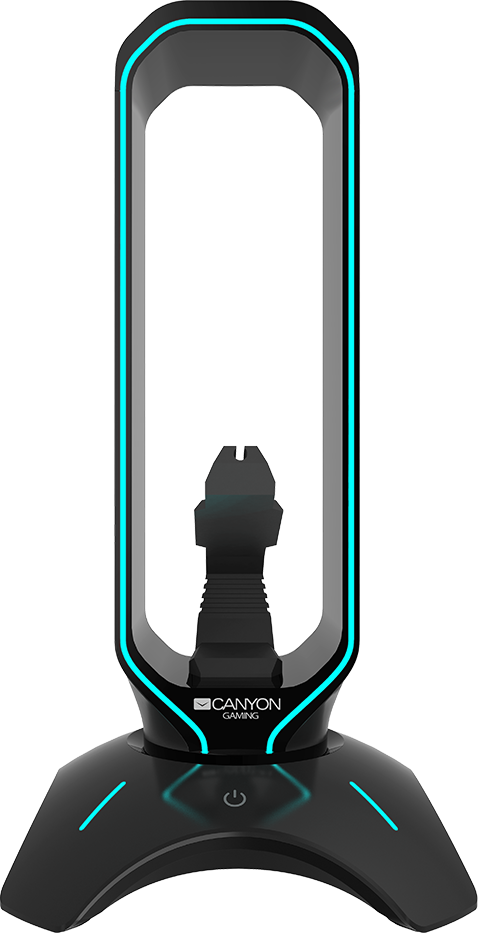 

Підставка для навушників Банджі для миші та хаб USB 2.0 Canyon WH200 Pearl Black (CND-GWH200B)