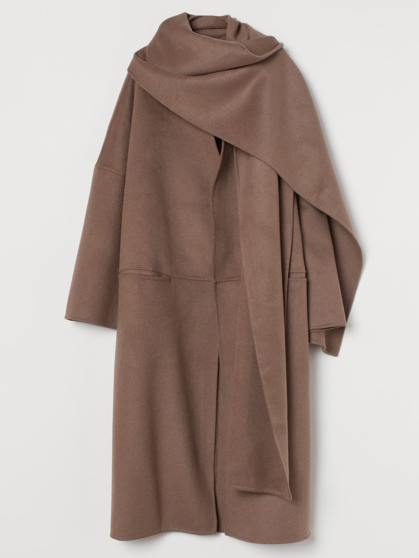 

Пальто H&M 1002-8947622 XL Серо-бежевое