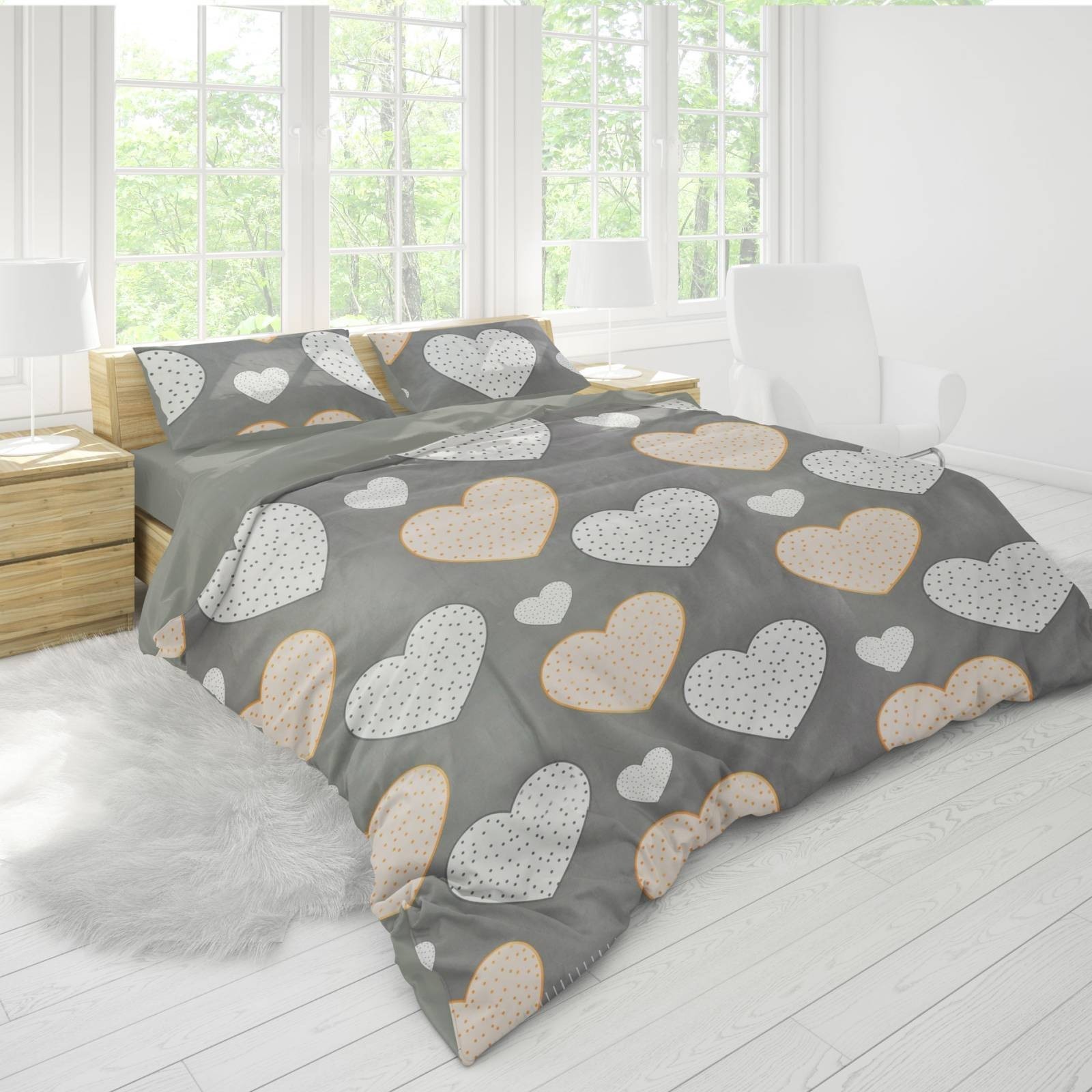 

Комплект Облака постельного белья Сатин 100 % Хлопок Полуторный 160*220 Счастье