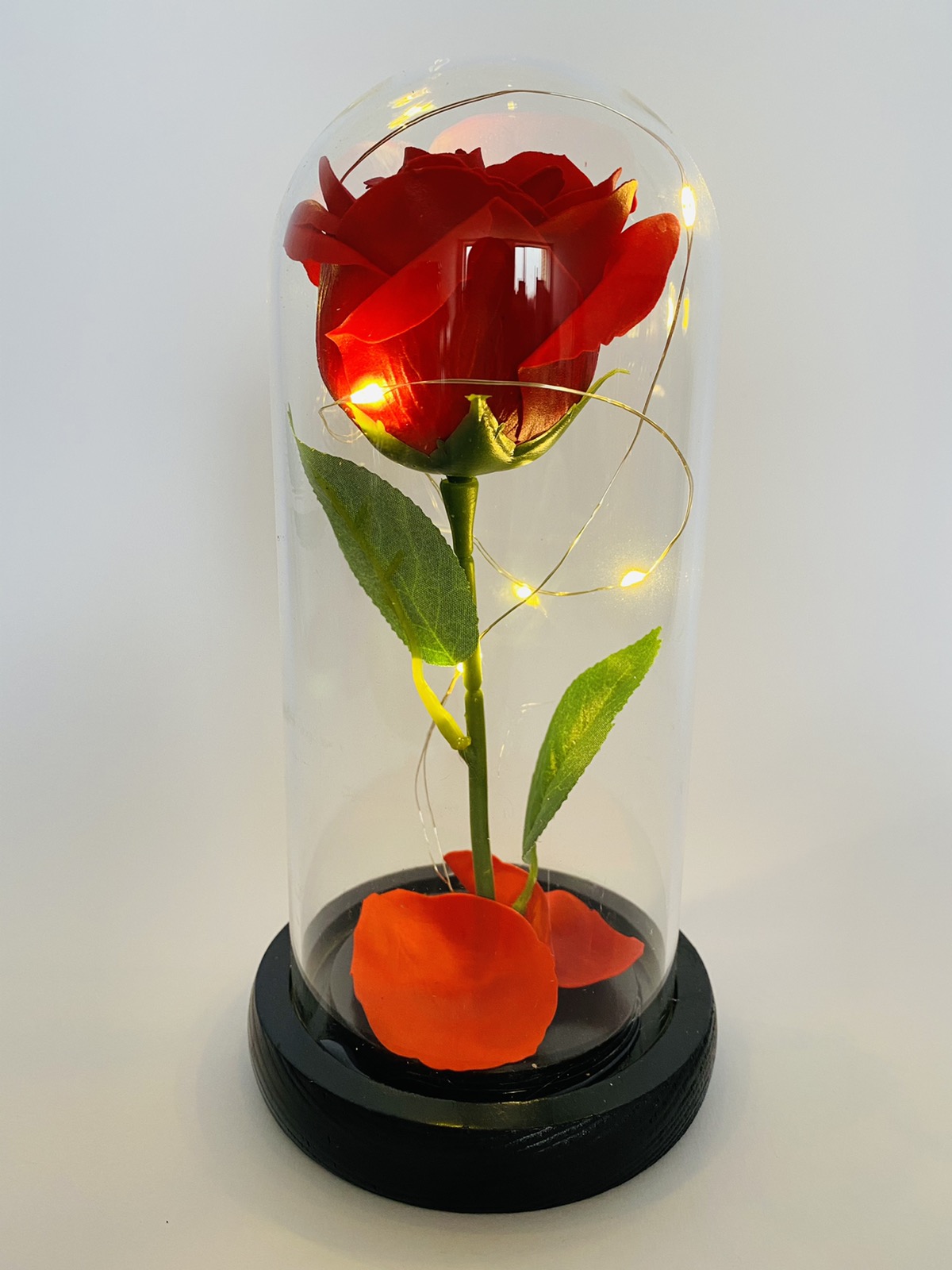 

Роза с LED подсветкой Just for You цветок в стеклянной прозрачной колбе Красная (Rose Big-20)