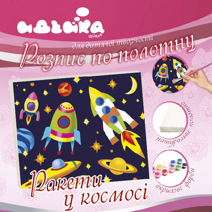 

Роспись по полотну "Ракеты в космосе" 25*30 7155/2