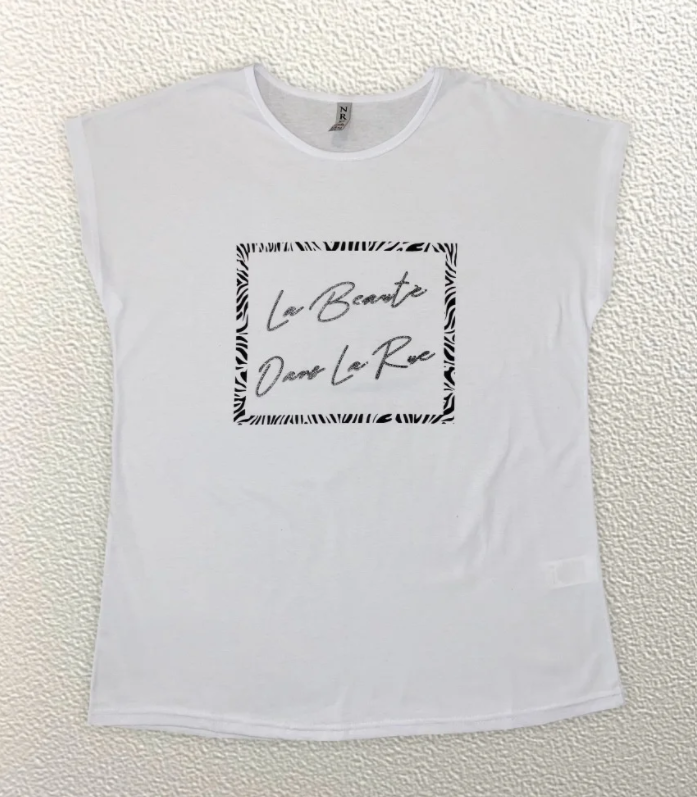 

Жіноча Футболка HAZARD La beaute Oars Larue біла Батал 21977 (4XL (56))