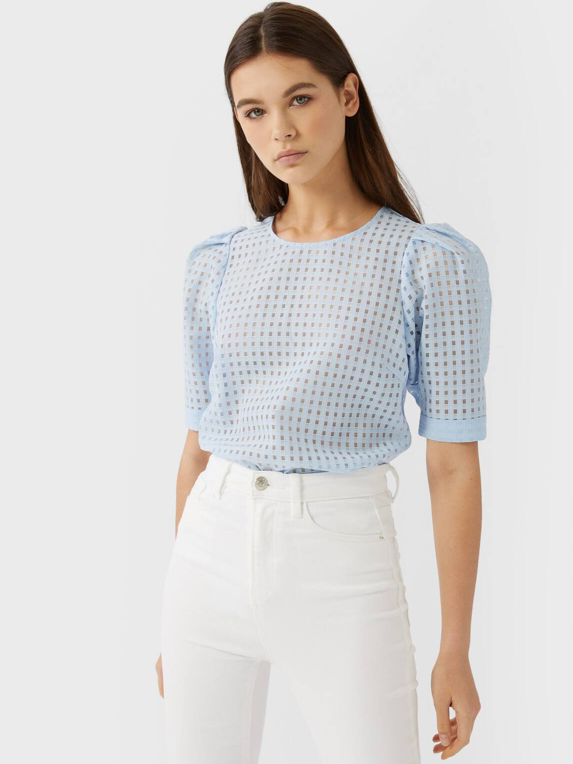 

Блуза Stradivarius 02044926040 M Голубая