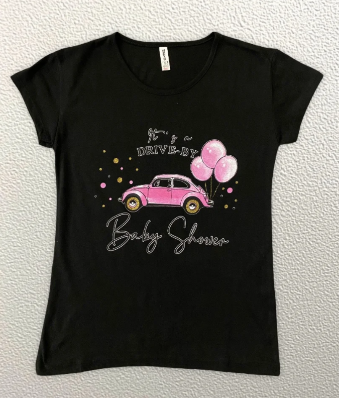

Жіноча Футболка HAZARD Авто Baby shower чорна 21650 (M (46))