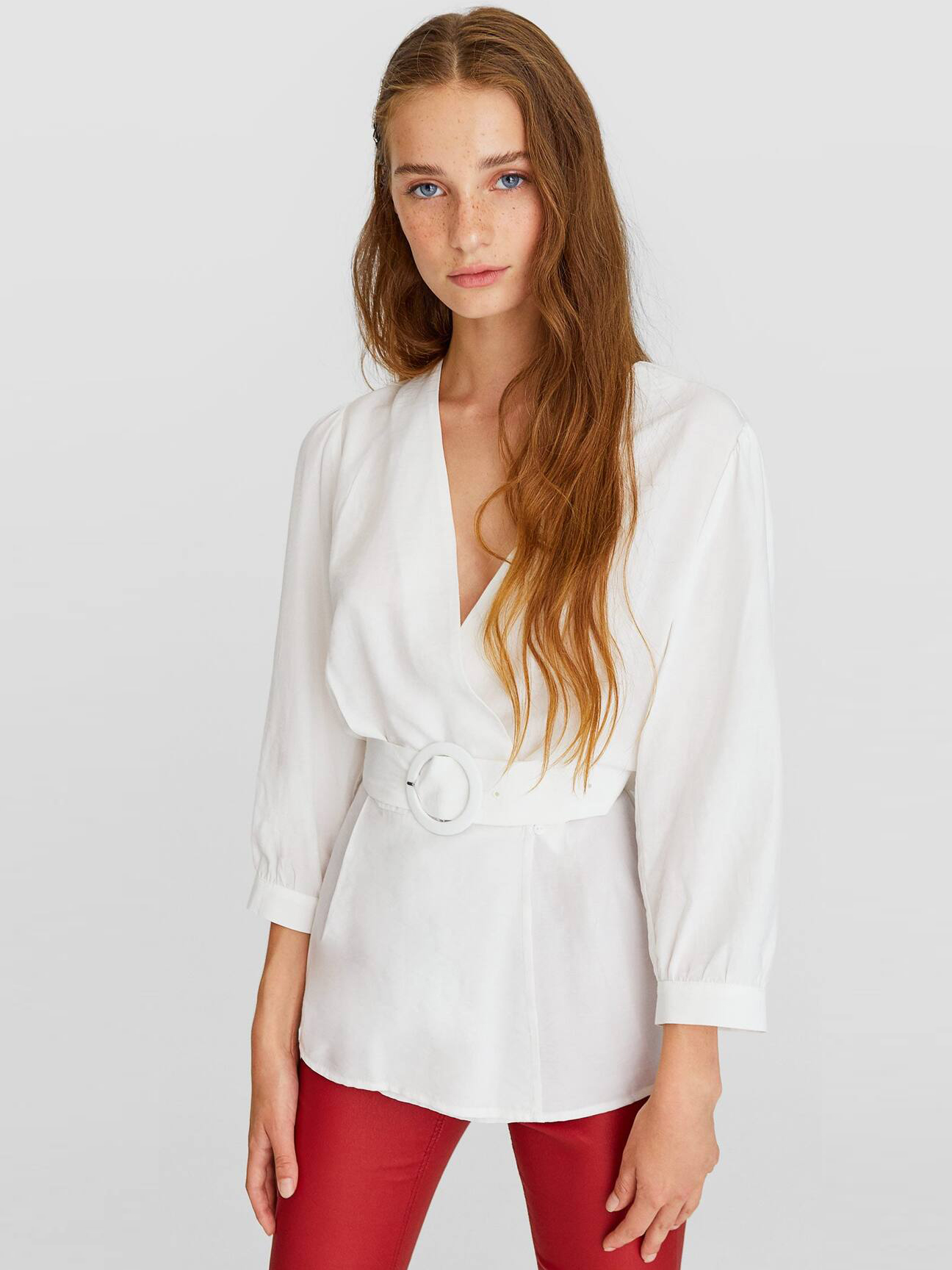 

Блуза Stradivarius 06051694004  Белая, Блуза Stradivarius 06051694004 M Белая