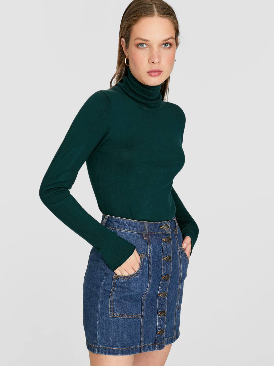 

Водолазка Stradivarius 05000733520 S Изумрудная
