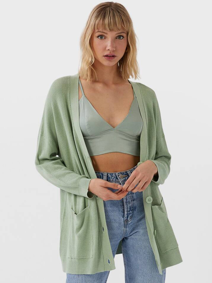

Кардиган Stradivarius 01520710505 S Фисташковый