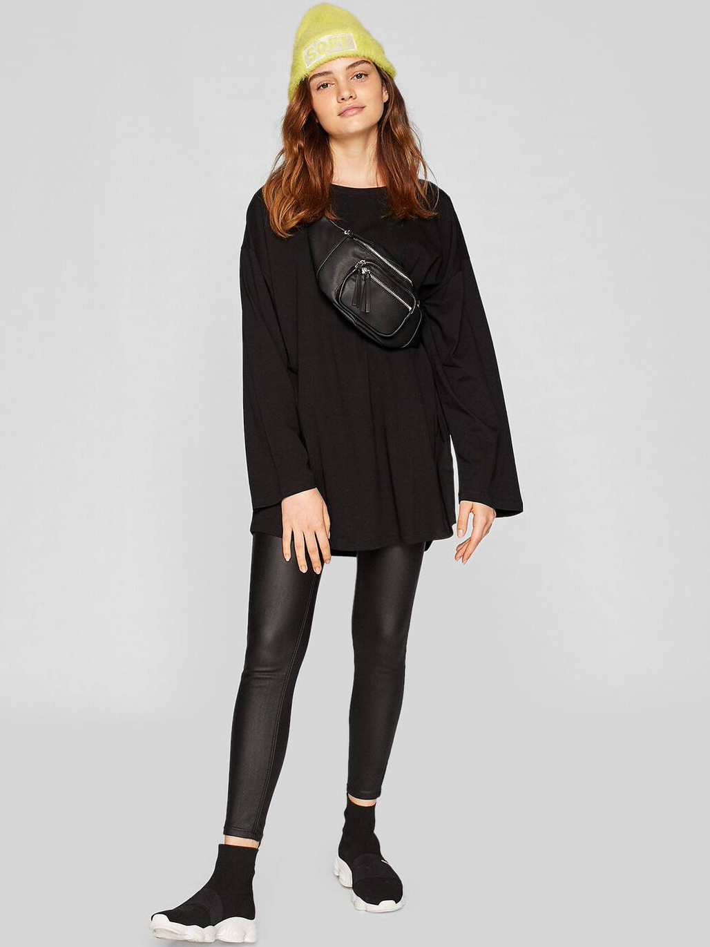 

Пончо Stradivarius 06543581001  Черное, Пончо Stradivarius 06543581001 L Черное