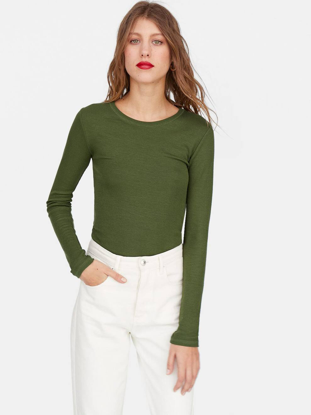 

Джемпер Stradivarius 06551889530 L Фисташковый
