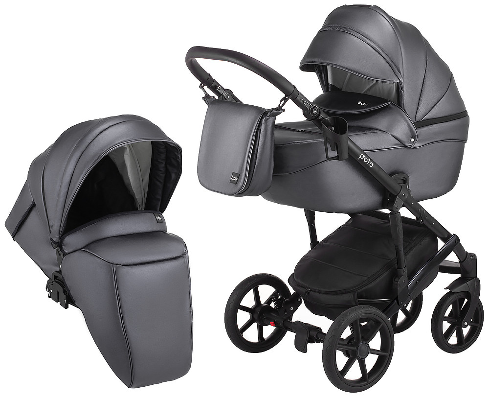 

Коляска 2 в 1 Bair Polo (Black) кожа 100% 625176
