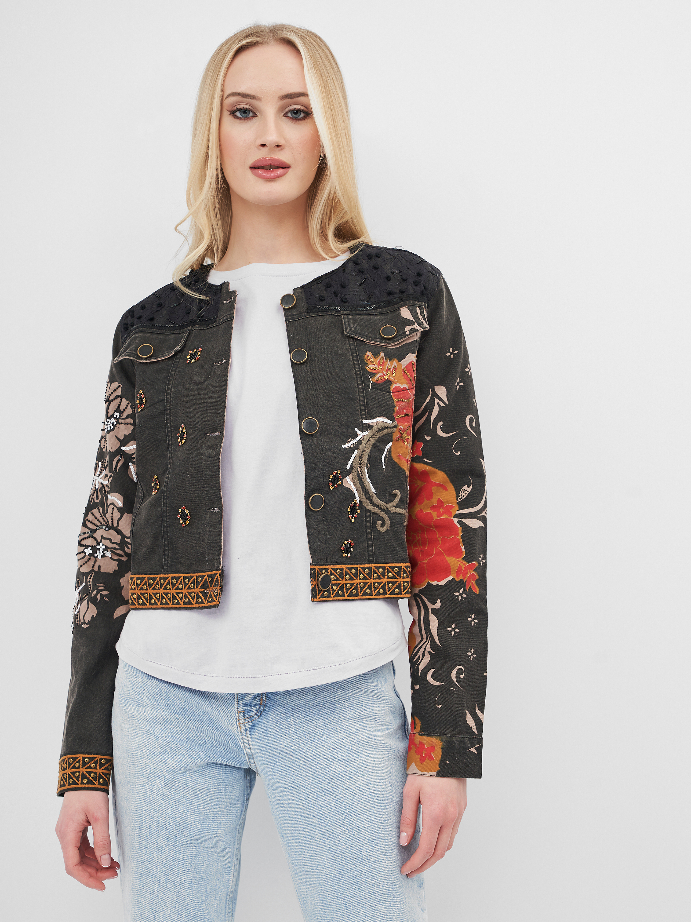 

Джинсовая куртка Desigual 71E2JC5/2000 40 Черная