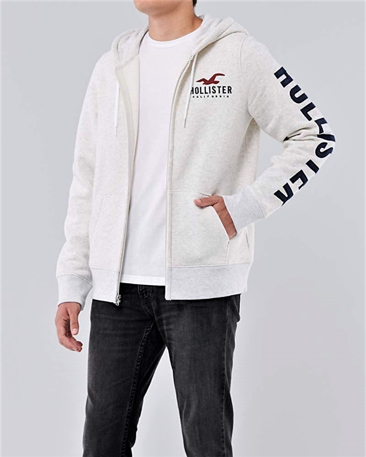 

Толстовка мужская - толстовка Hollister HC8348M XS Светло-серый