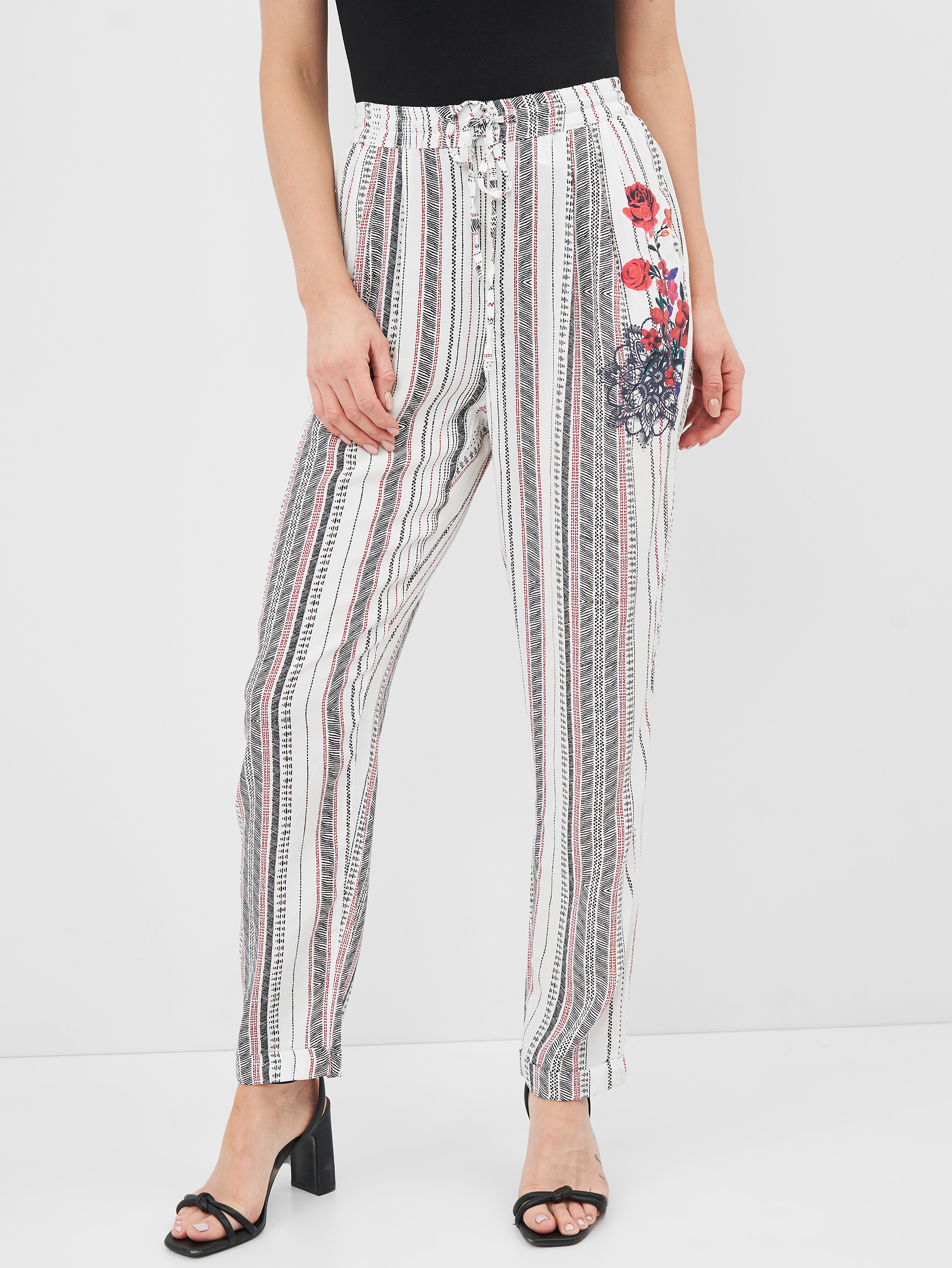 

Брюки Desigual 72P2YH9/1001 L Белые с принтом
