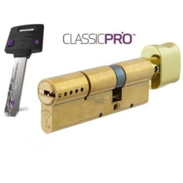 

Цилиндр Mul-T-Lock ClassicPro 90 мм.(35х55) латунь с поворотником