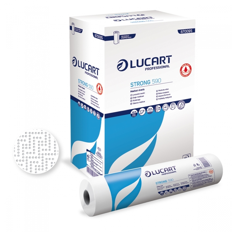 

Медицинские простыни Lucart Strong 590 двухслойные 135 отрывов в упаковке 6 рулонов