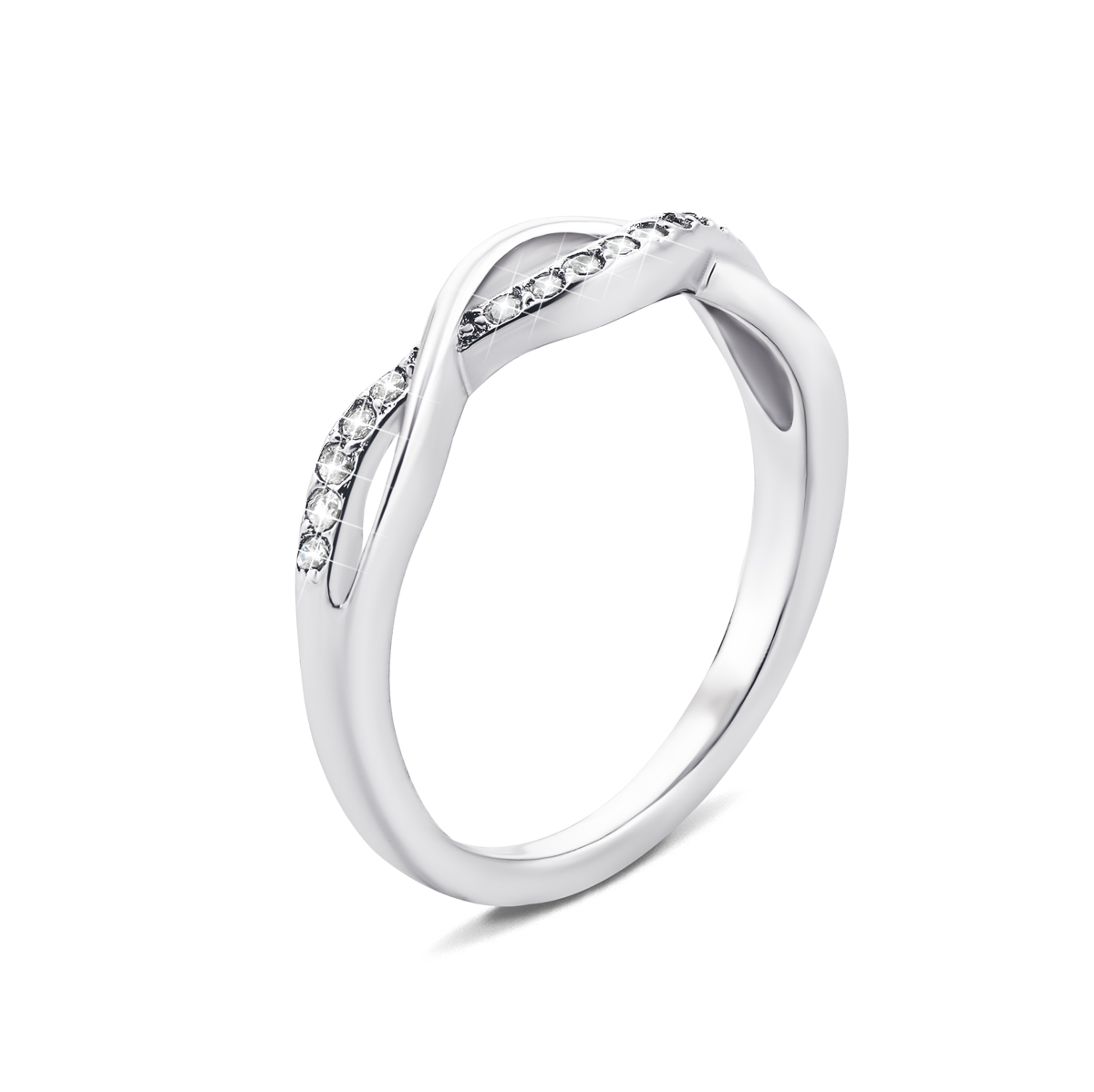 

Серебряное кольцо с фианитами 18 размер PRS1370