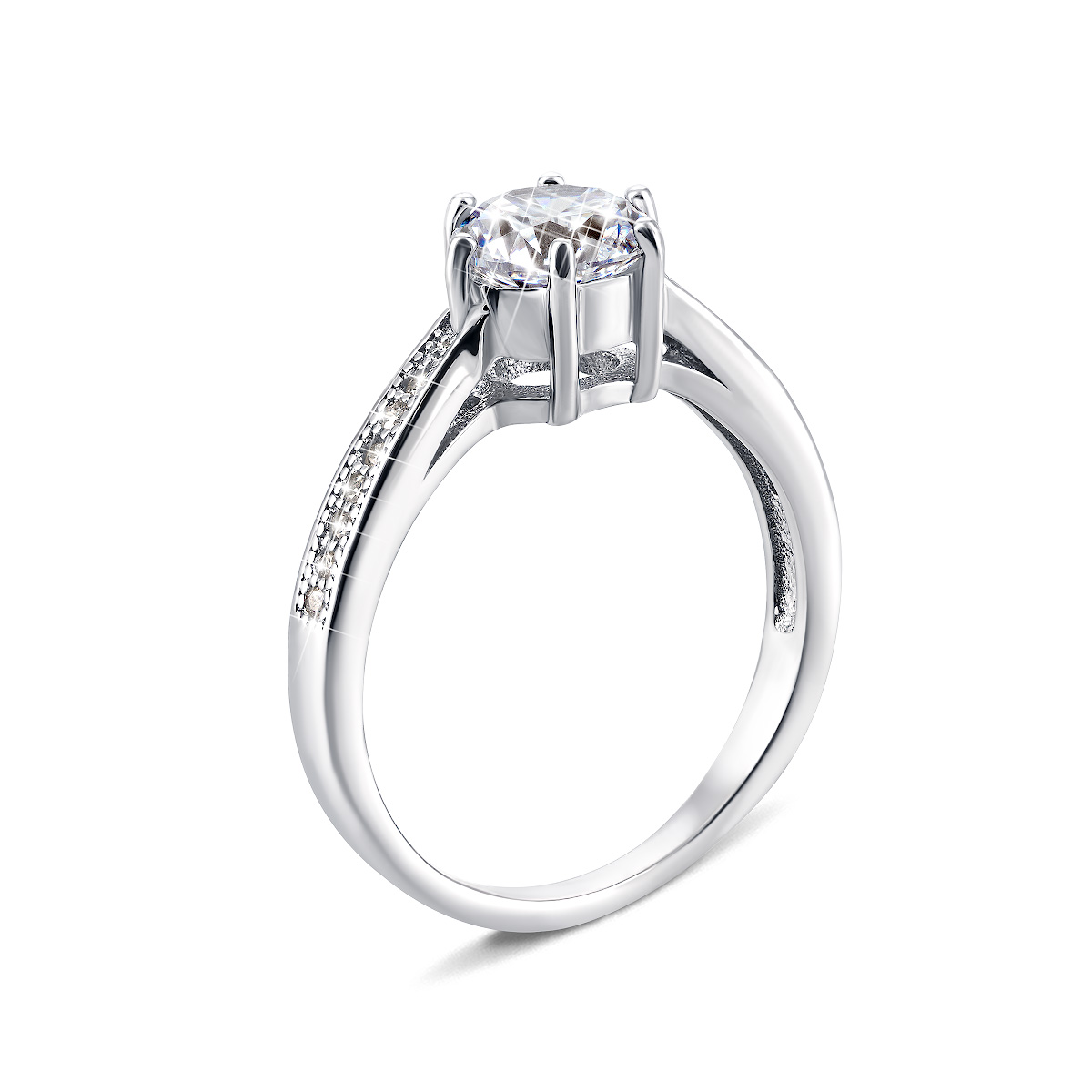 

Серебряное кольцо с фианитами 15.5 размер 1RI56847-R