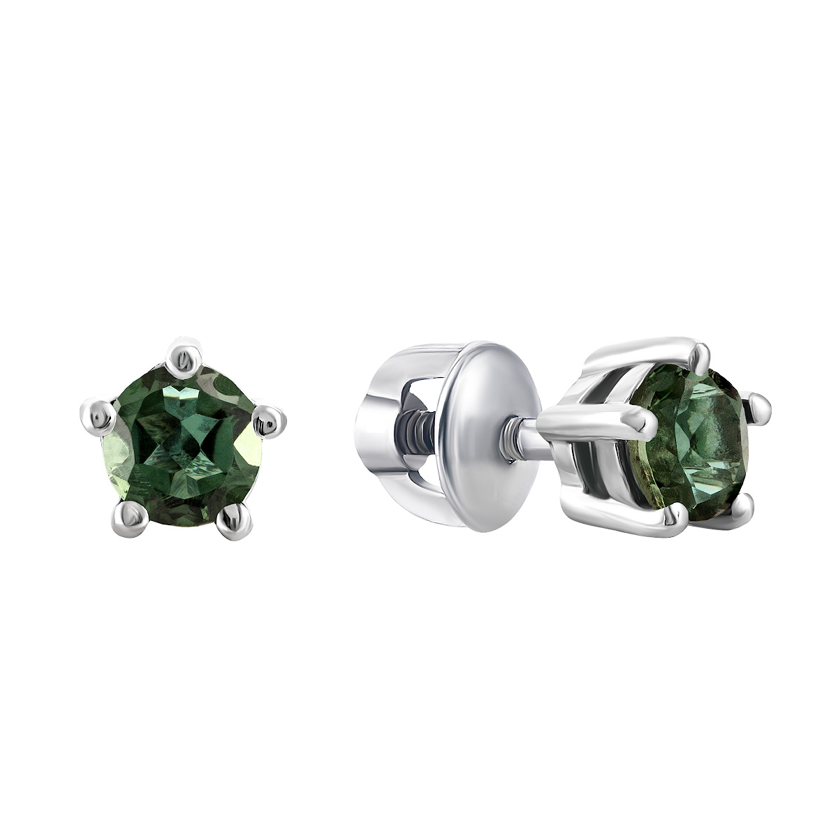 

Серебряные пуссеты с зеленым кварцем 2093/9р-QGR