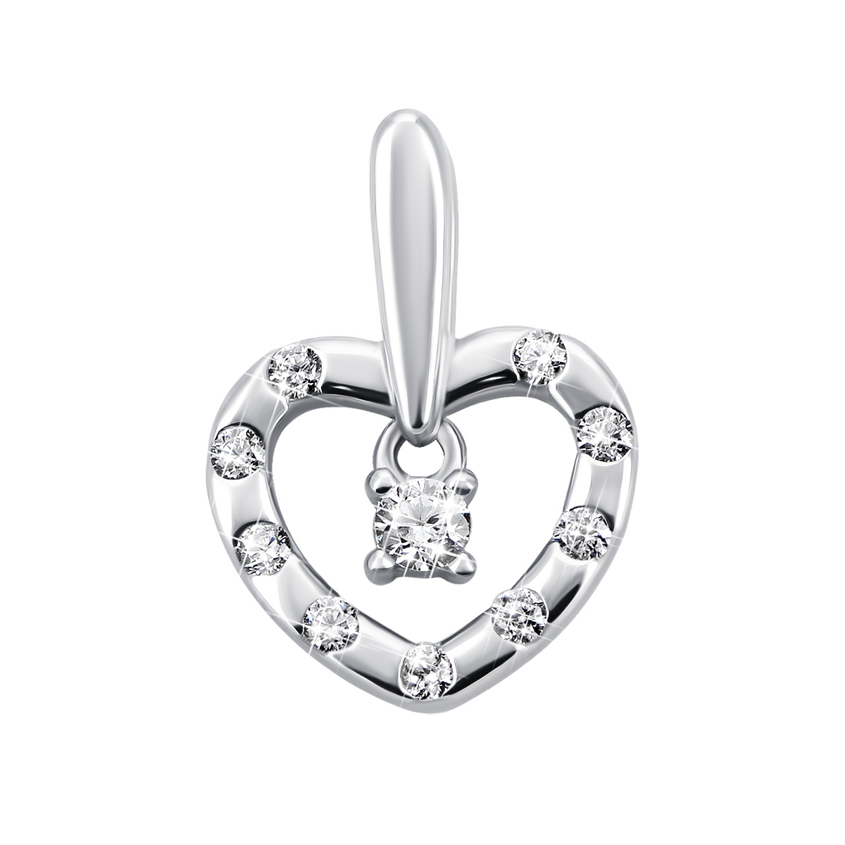 

Серебряная подвеска Сердце с фианитами TP073907