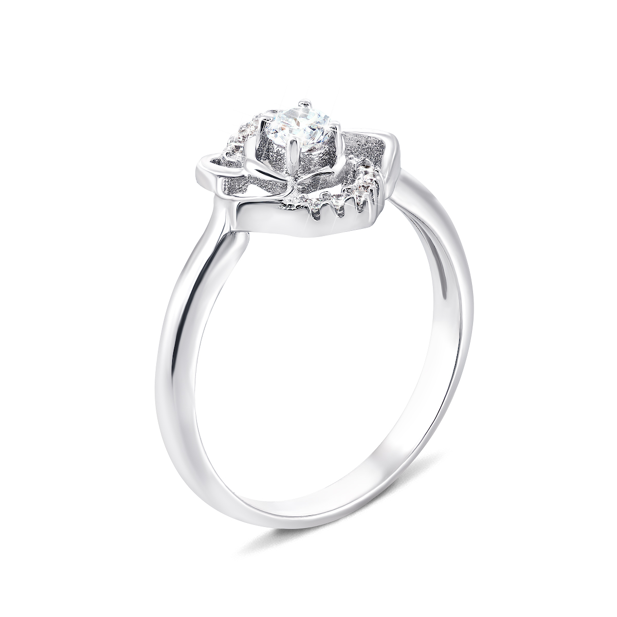 

Серебряное кольцо Цветок с фианитами 16 размер 1RI58613-R