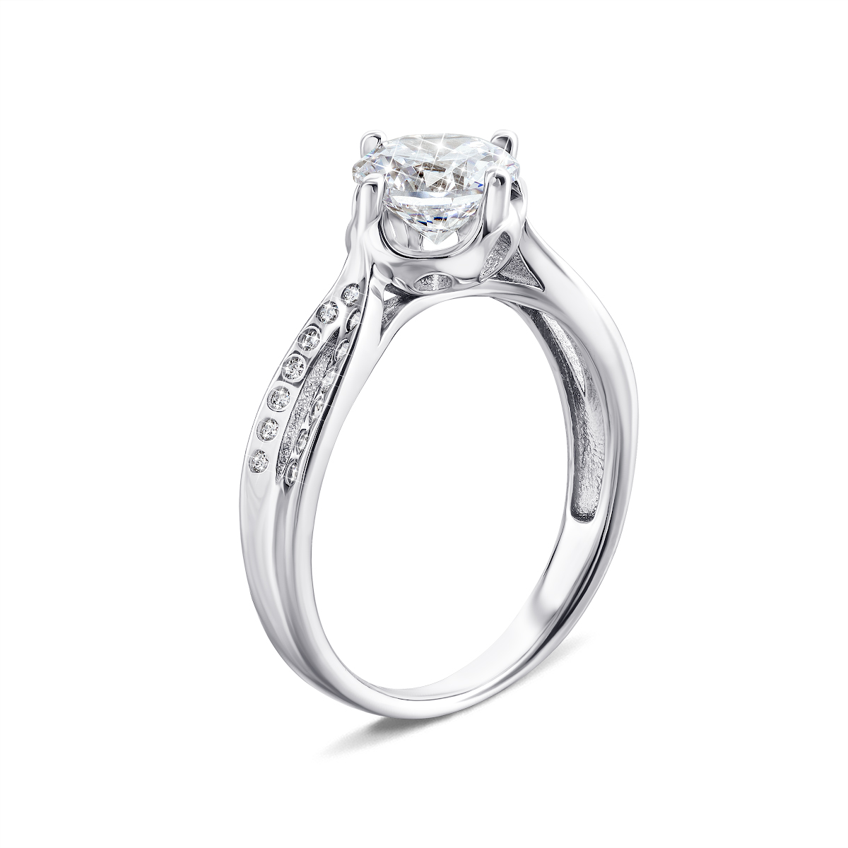 

Серебряное кольцо с фианитами 16 размер 1RI63208