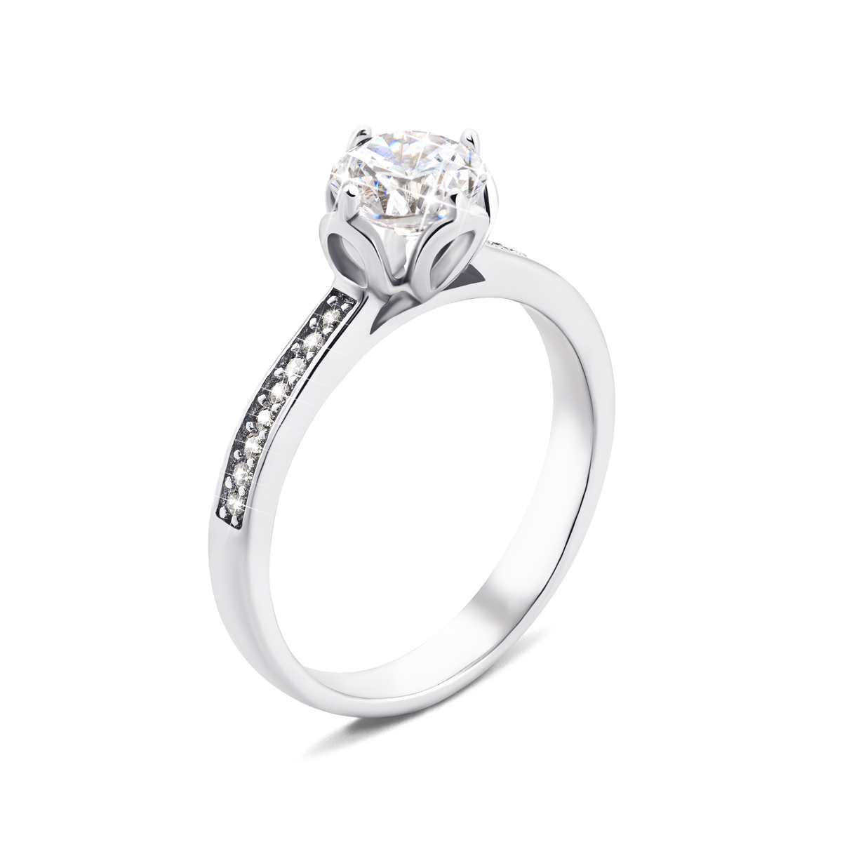 

Серебряное кольцо с фианитами 15.5 размер 1RI59968