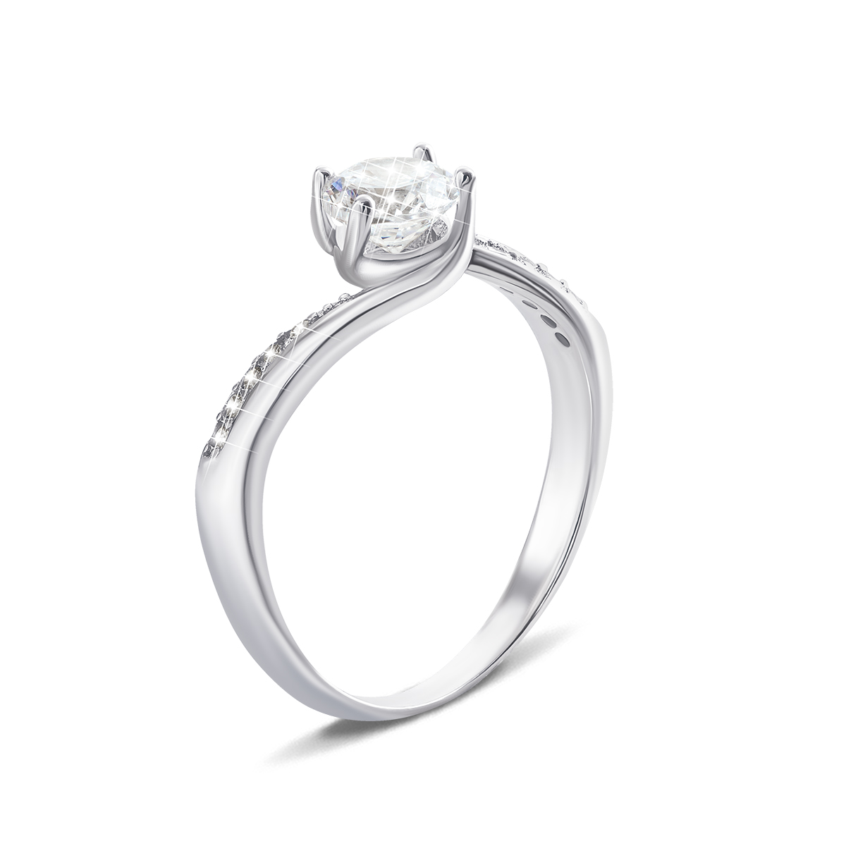 

Серебряное кольцо с фианитами 16.5 размер 1RI62701