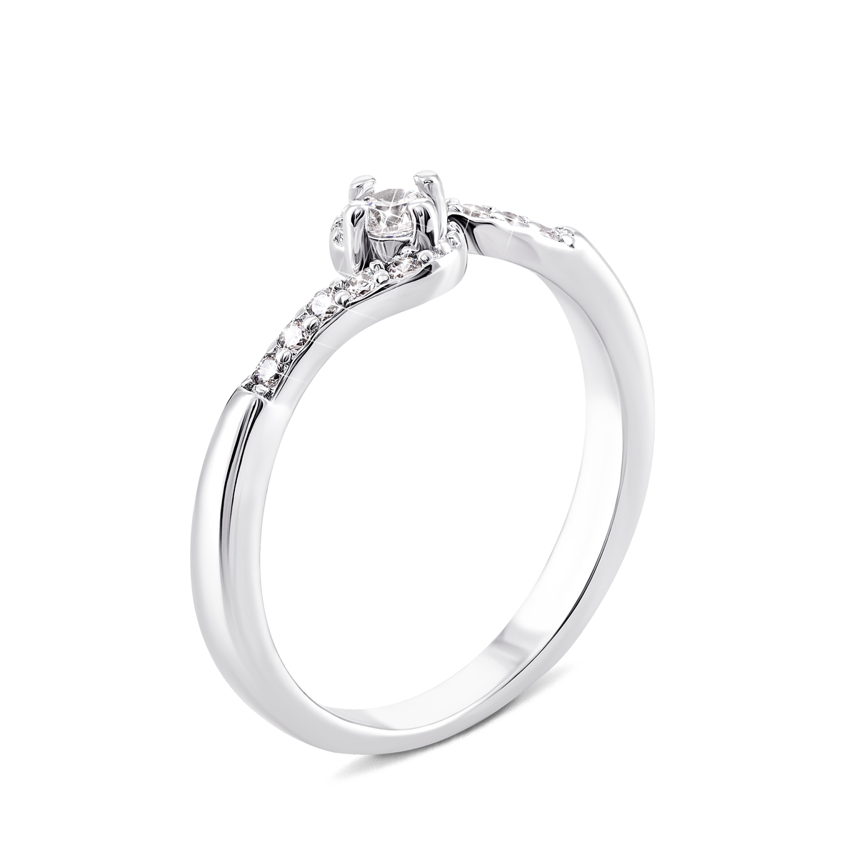 

Серебряное кольцо с фианитами 15.5 размер SD15635