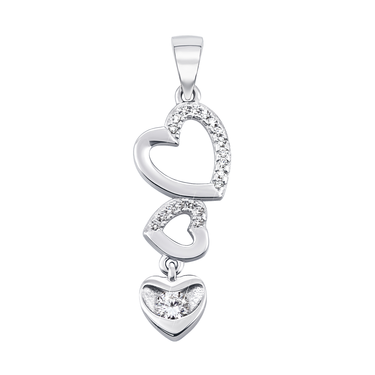 

Серебряная подвеска Сердце с фианитами TP135713
