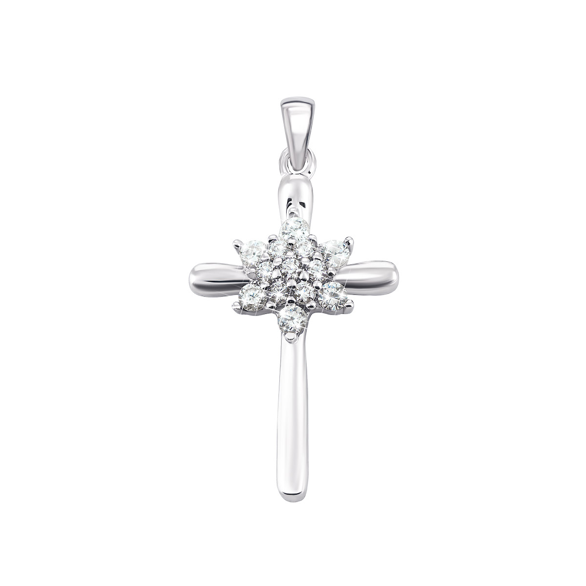 

Серебряный крестик с фианитами TP049404