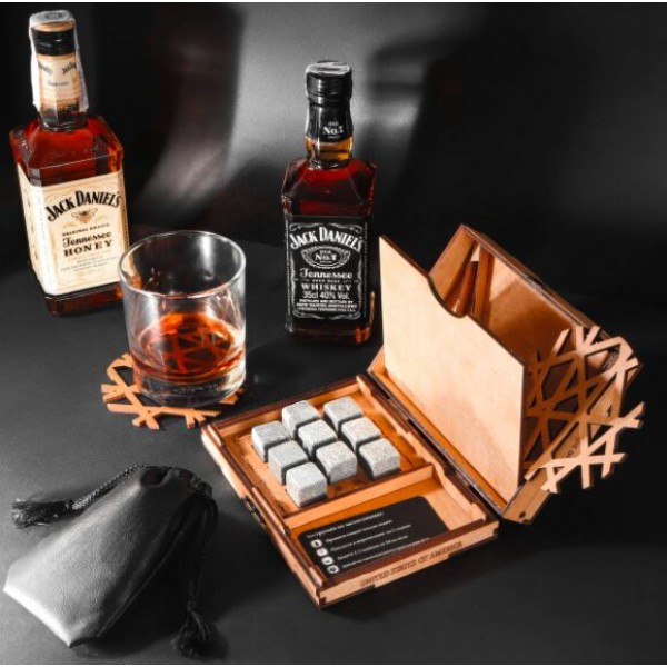 

Камни для виски Whiskey stones 9шт из стеатита + деревянная упаковка + мешочек + щипцы + 2 подставки