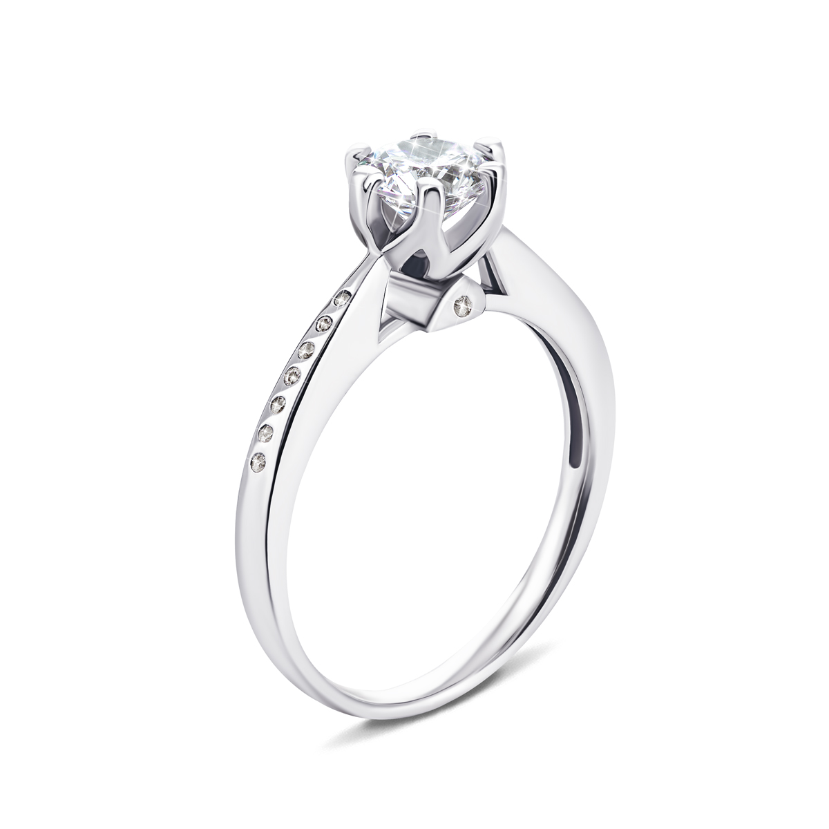 

Серебряное кольцо с фианитами 17 размер 1RI58757