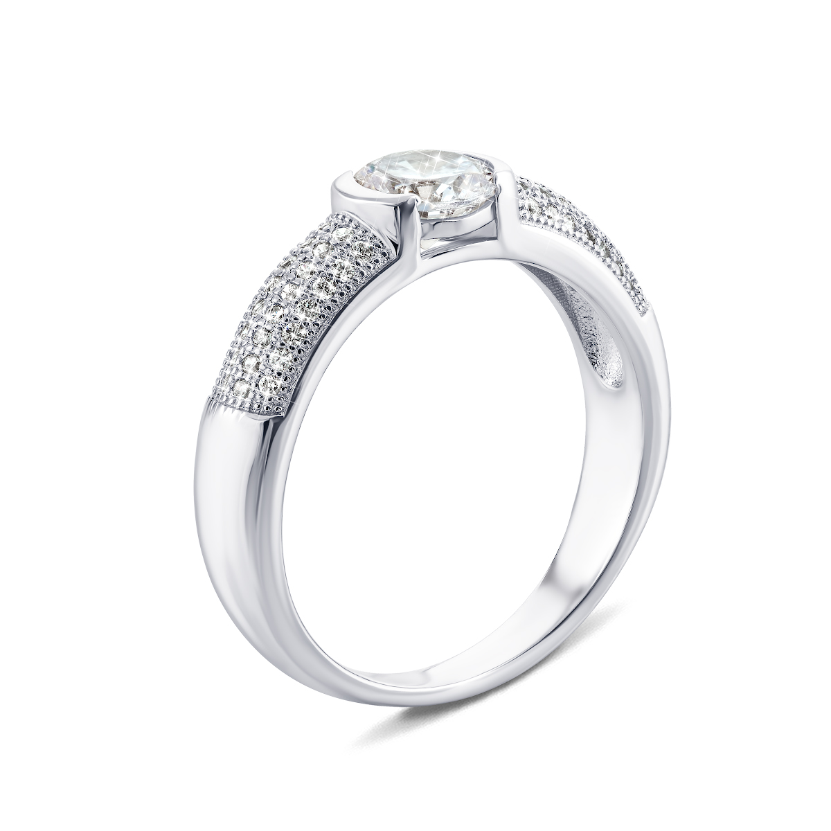 

Серебряное кольцо с фианитами 16.5 размер PRS1384-6MM