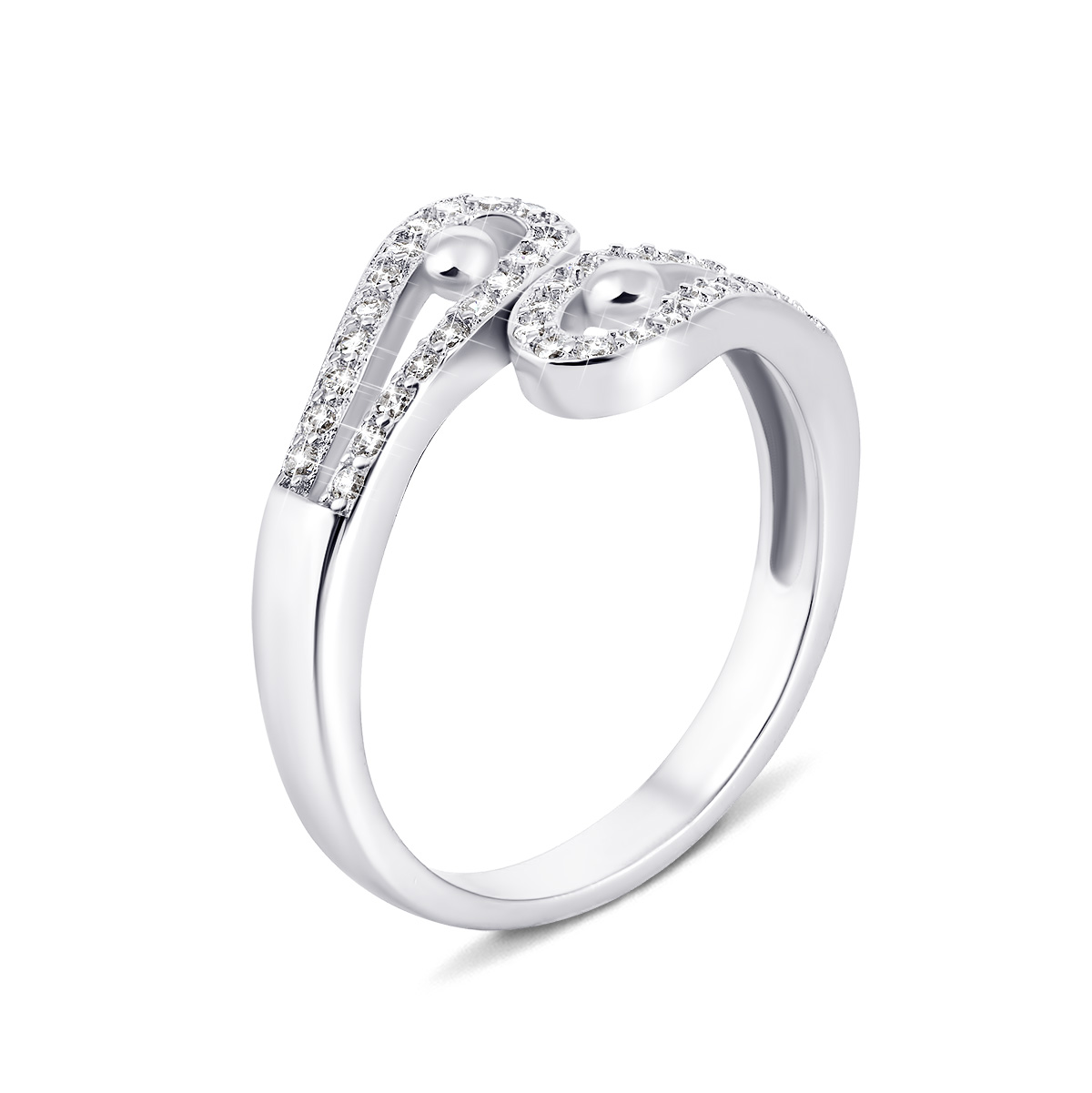 

Серебряное кольцо с фианитами 15.5 размер SD17908