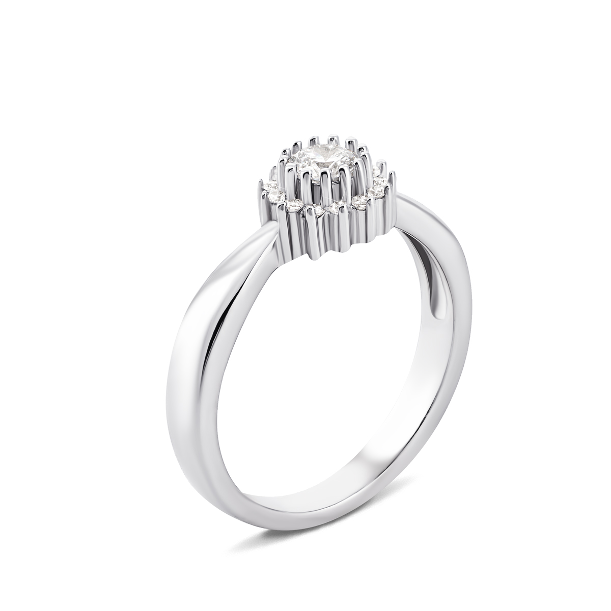 

Серебряное кольцо с фианитами 16 размер 1RI50400