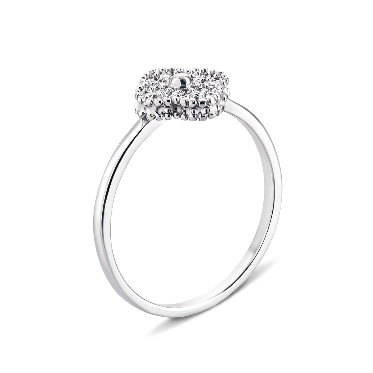 

Серебряное кольцо Цветок с фианитами 16 размер 1RI56896-R