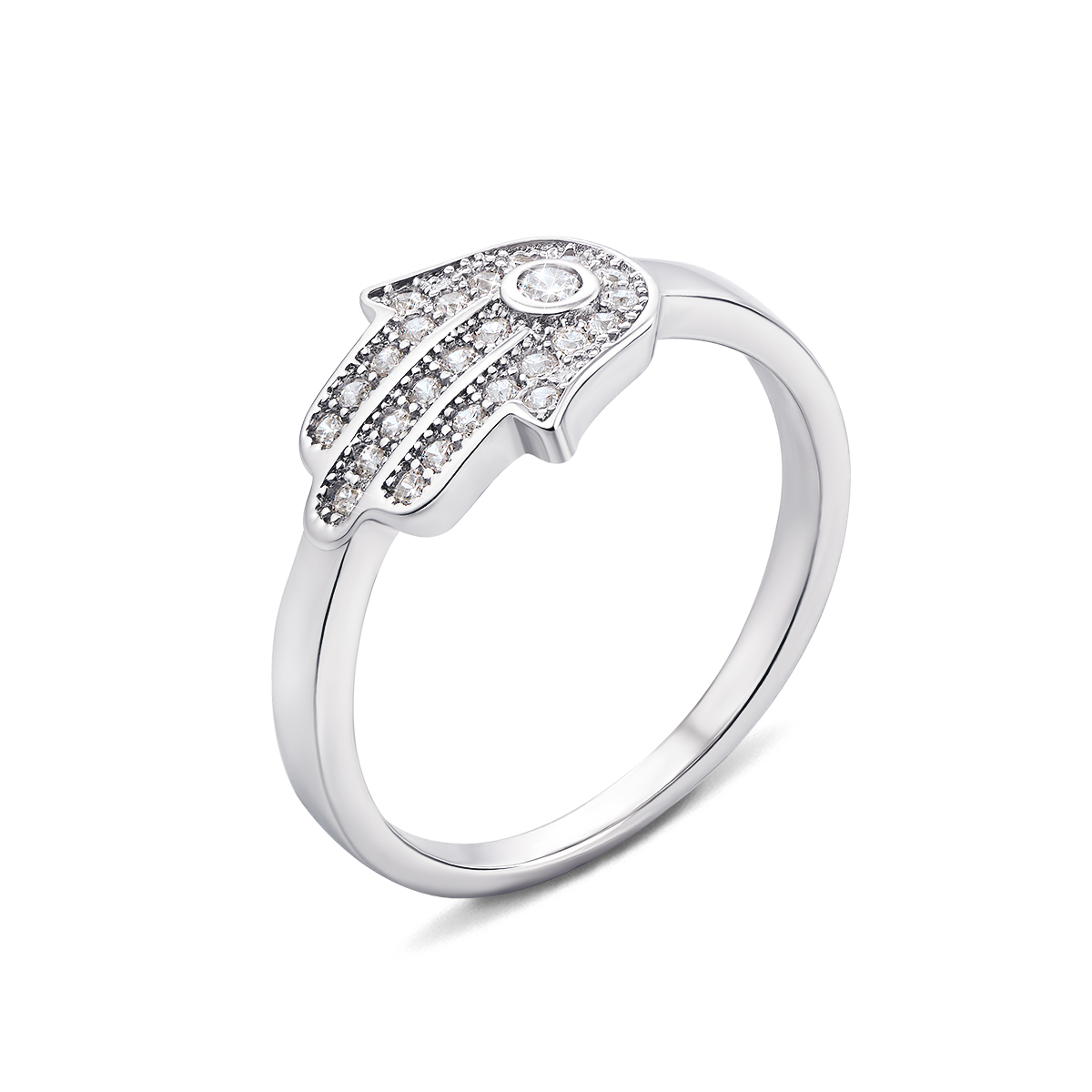 

Серебряное кольцо-хамса с фианитами 16.5 размер 1RI59128-R