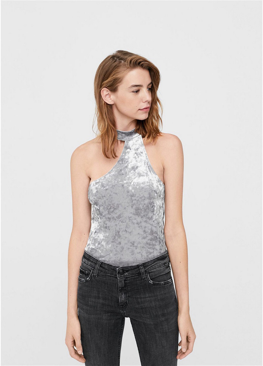 

Топ Mango M/L Серебряный 11053727_01