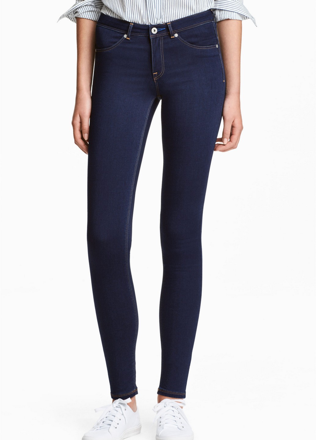 

Джинсы H&M W26/L32 Темно-синий 0400246_сереб.пуг
