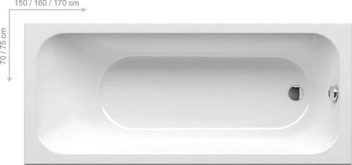 

Ванна акриловая 150 на 70 прямоугольная Ravak Chrome Slim