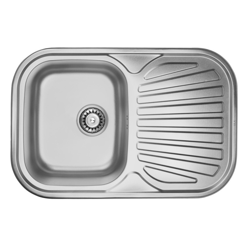 

Кухонная мойка стальная нержавейка ULA U Micro Decor сифон в комплекте с крылом для сушки ULA7707DEC08