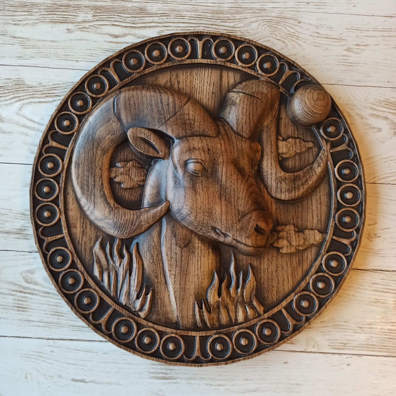 

Барельеф "Знак Зодиака Овен", Atributlux, 60*60 см резной из дерева