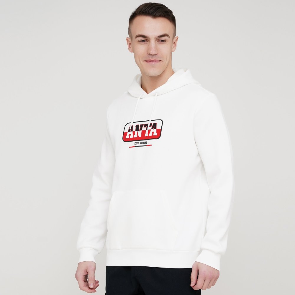 

Мужское худи Anta Sweat Hoodie Белый 52 (ant852118728-2)